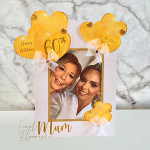 Yellow Heart Balloons Deluxe Photo Card