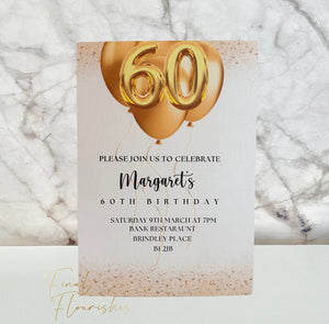 Golden Birthday Invitation