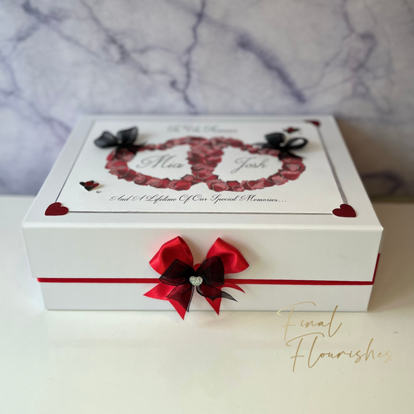 Red Rose Petals Memory Box