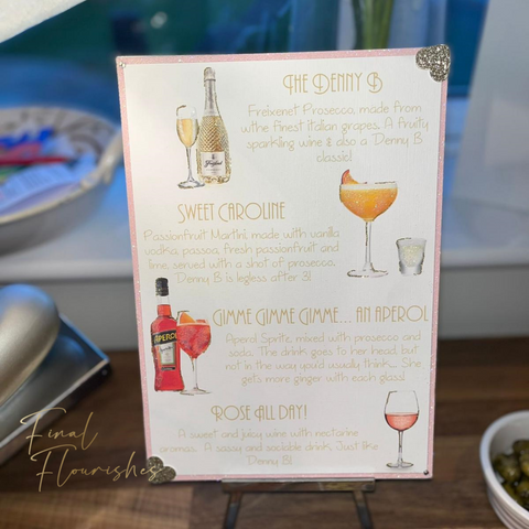 Birthday Cocktail Menu