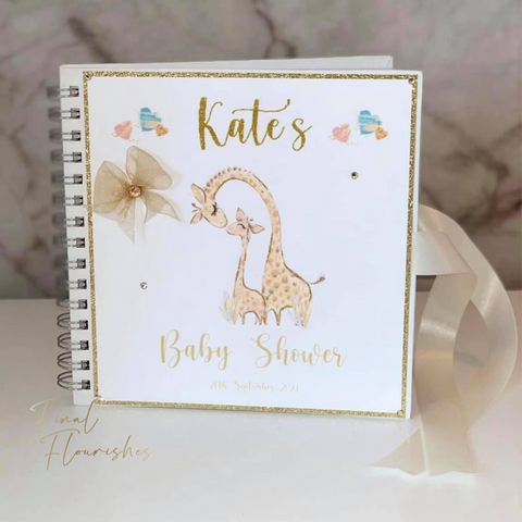 Giraffe Baby Shower Memory Book