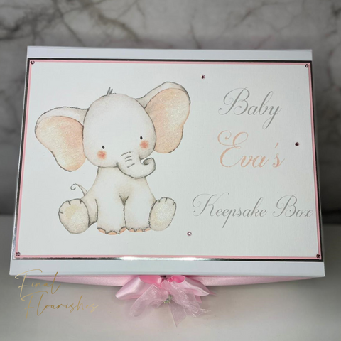 Pink Baby Elephant Keepsake Box