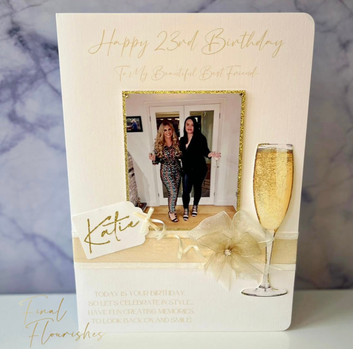 Birthday Prosecco Photo Card