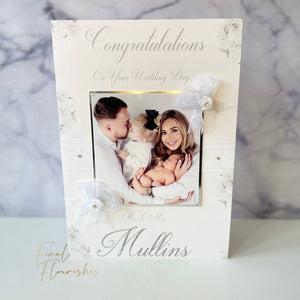 White Themed Wedding Card