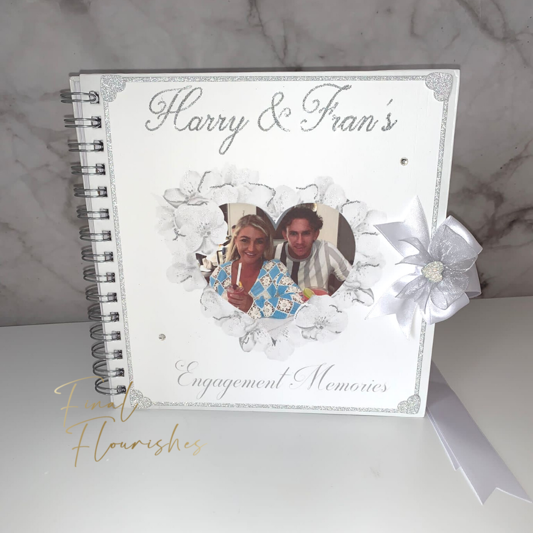 Silver Rose Petals Memory Book